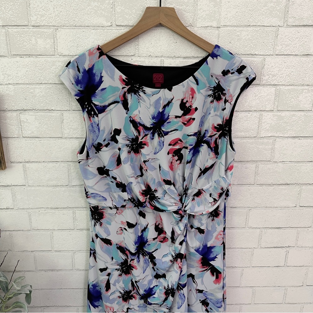 212 COLLECTION Floral Tie Waist Sleeveless Dress - Picture 2 of 10